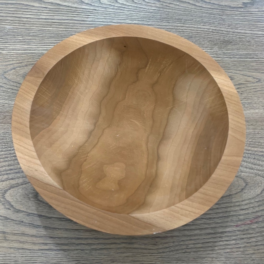 Clarendon Hardwood Bowls Vermont Cherry Wood 9 Inch Round Serving Bowl Natural
